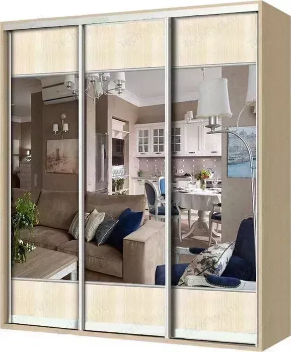 Шкаф-купе ГАММА Премиум-33 160х60 вяз с зеркалом