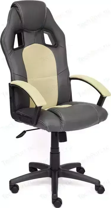 Кресло офисное TetChair DRIVER кож/зам/ткань, металлик/фисташковый, 36/25