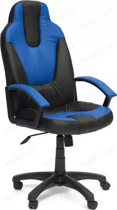 Кресло офисное TetChair NEO (2) кож/зам, черный/синий, 36-6/36-39