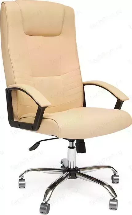 Кресло офисное TetChair MAXIMA хром, кож/зам, бежевый, 36-34