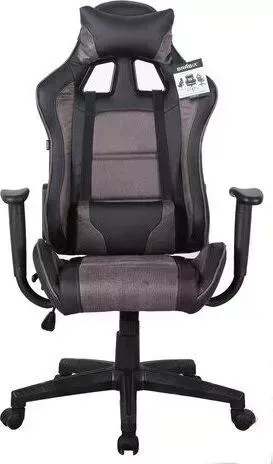 Кресло офисное Brabix компьютерное GT Racer GM-100 две подушки, ткань, экокожа, черное/коричневое 531819