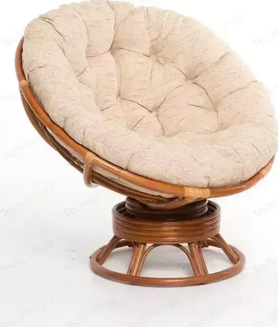 Кресло-качалка Vinotti Papasan 23/01В коньяк подушка рогожка