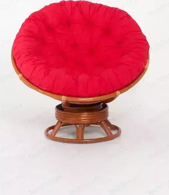 Кресло-качалка Vinotti Papasan 23/01В коньяк красная подушка