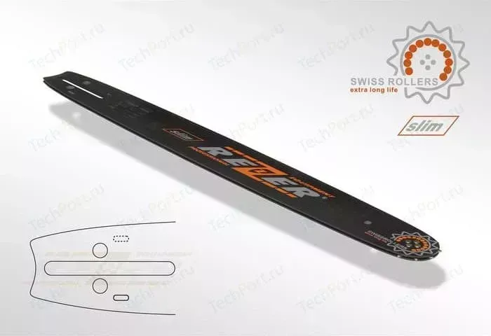 Шина пильная Rezer 455 L 8 B 18" 45см 1,3мм 0,325" на 72 звена