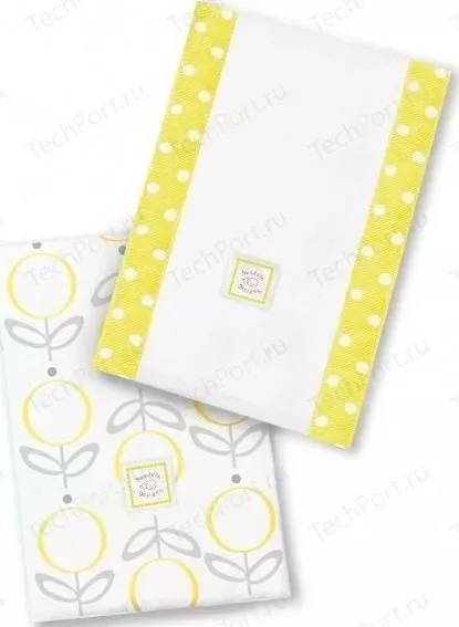 Полотенчики SwaddleDesigns Baby Burpie Set Yellow Lolli Fleur (SD-601Y)