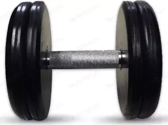 Гантель MB Barbell Классик с вращающейся ручкой хром 17 кг