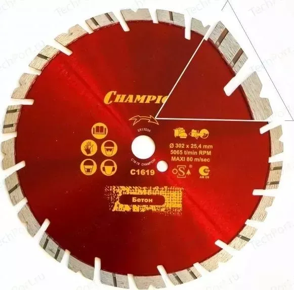 Диск алмазный CHAMPION 350х25.4мм Fast Gripper (C1620)