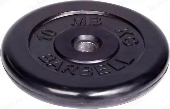 Диск обрезиненный MB Barbell d 51 мм черный 10,0 кг