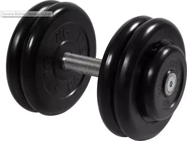 Гантель MB Barbell профессиональная "Профи" черная 23.5 кг