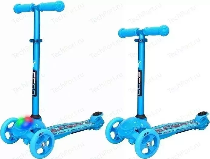 Самокат Y-Scoo TRIO DIAMOND 120 Kaleidoscope светящаяся платформа blue (6514)