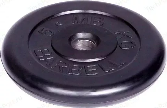 Диск обрезиненный MB Barbell d 51 мм черный 5,0 кг