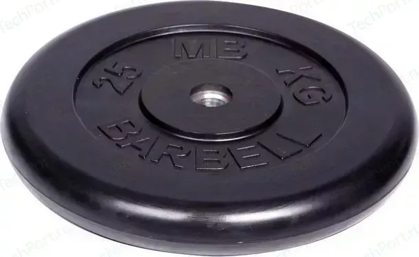 Диск обрезиненный MB Barbell d 26 мм черный 25,0 кг
