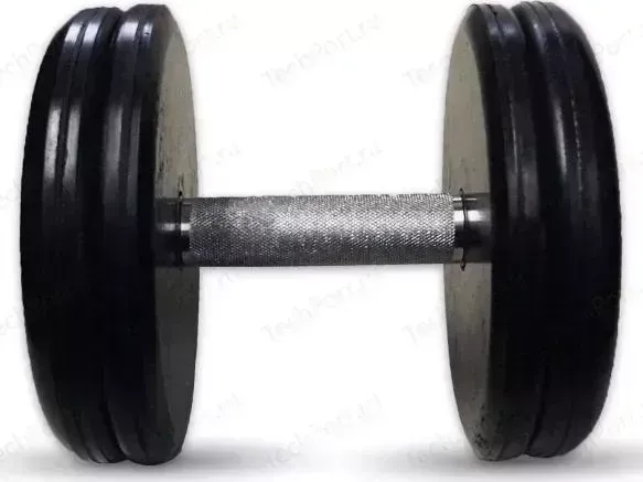 Гантель MB Barbell Классик с вращающейся ручкой хром 19 кг