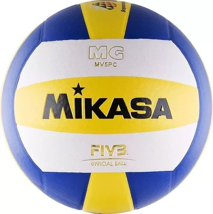 Мяч волейбольный MIKASA MV5PC, размер 5, цвет бел-син-желт