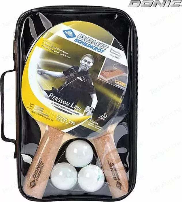 Набор для настольного тенниса DONIC PERSSON 500 (2 ракетки, 3 мячика, чехол)