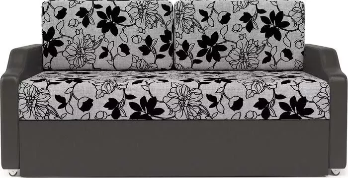 Кушетка Шарм-Дизайн Малыш шенилл цветы+экокожа коричневый