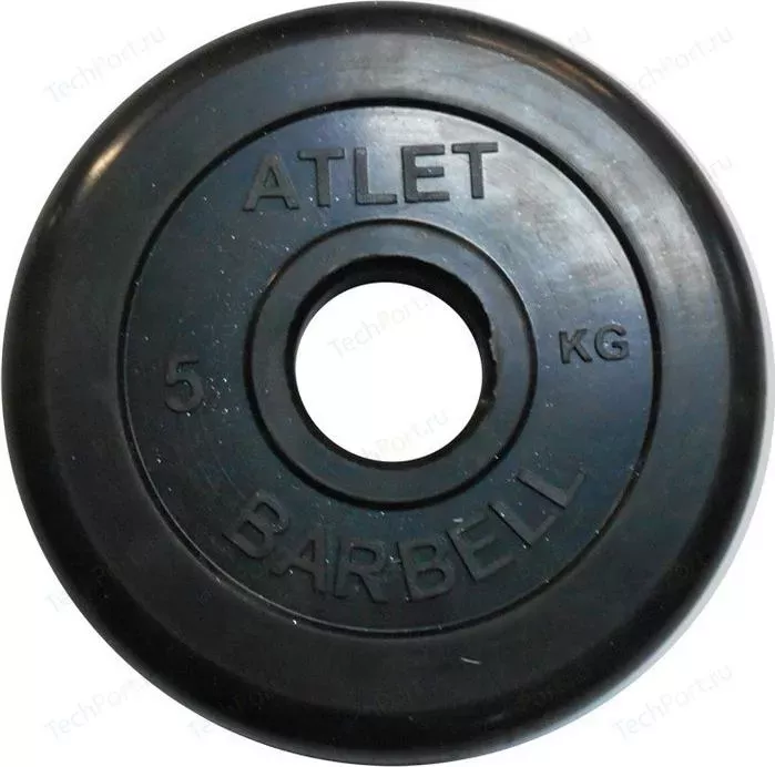 Диск обрезиненный Atlet 51 мм, 5 кг черный
