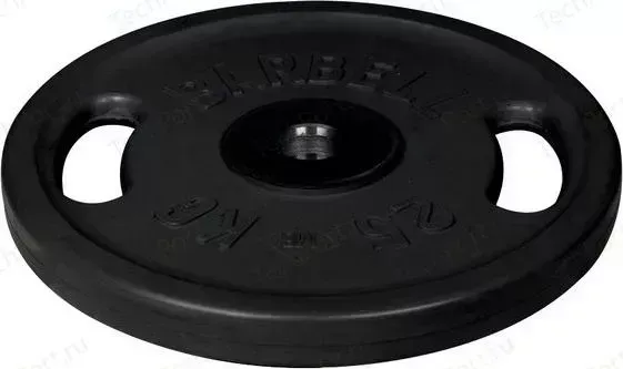 Диск олимпийский с ручками MB Barbell с d 51 мм черный 25,0 кг