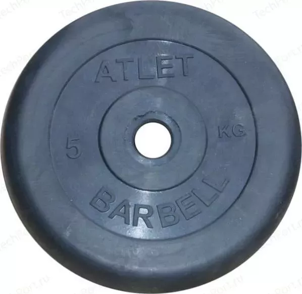 Диск обрезиненный Atlet 26 мм 5 кг черный