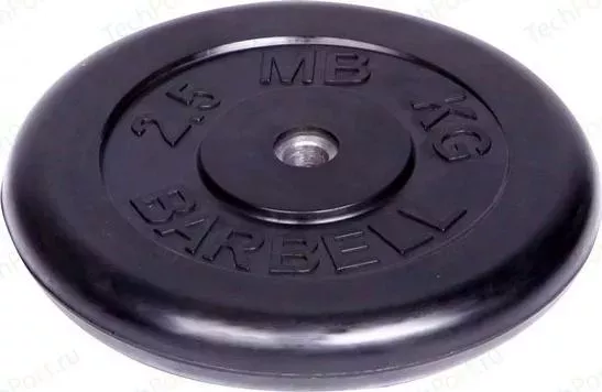 Диск обрезиненный MB Barbell d 26 мм черный 2,5 кг