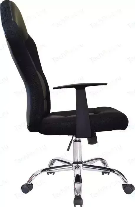 Кресло офисное Brabix Fusion EX-560 экокожа/ткань, хром, черное, 531581