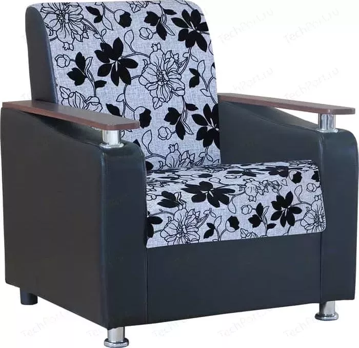 Кресло Шарм-Дизайн Мелодия ДП №1 шенилл серый цветы