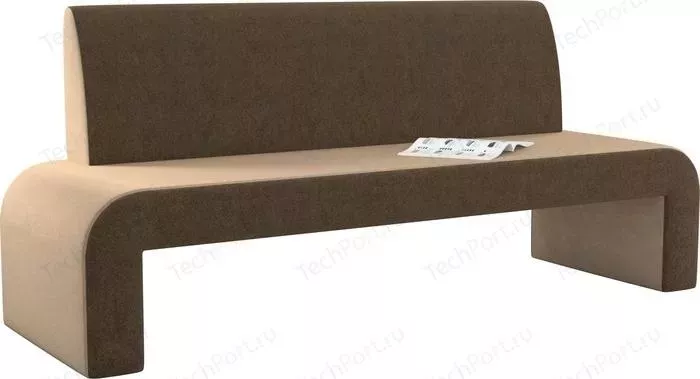 Кухонный диван АртМебель Кармен микровельвет бежево-коричневый
