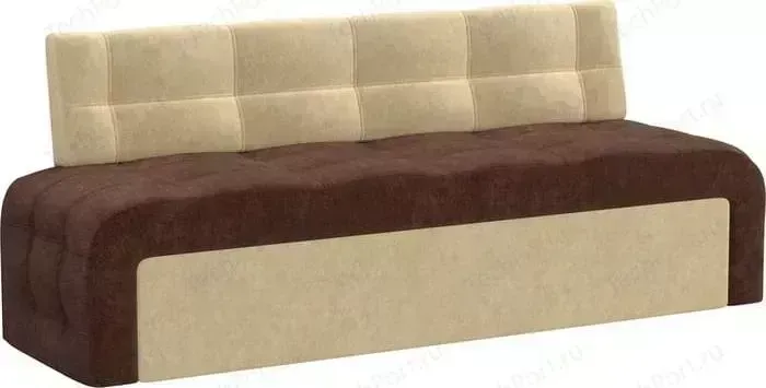 Кухонный диван АртМебель Люксор микровельвет (коричнево/бежевый)