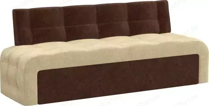 Кухонный диван АртМебель Люксор микровельвет (бежево/коричневый)