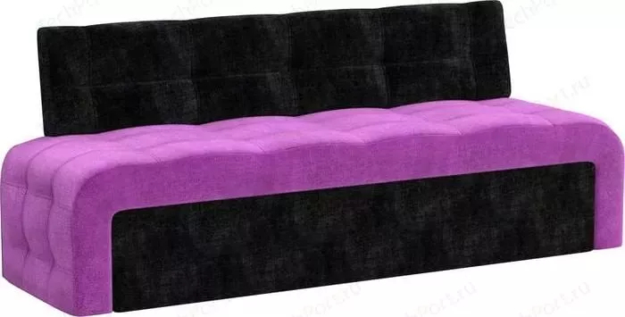Кухонный диван АртМебель Люксор микровельвет (фиолетово/черный)