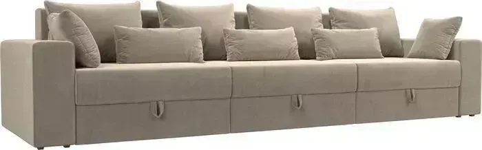 Диван Мебелико Мэдисон Long микровельвет бежевый