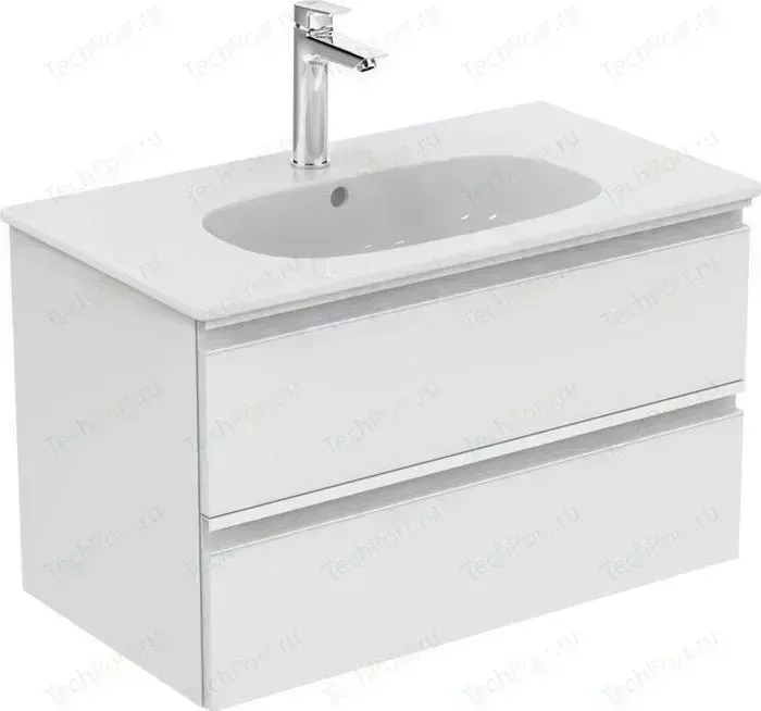 Тумба под раковину Ideal Standard Tesi 80х49х44 с 2-мя ящиками, белый лак (T0051OV)