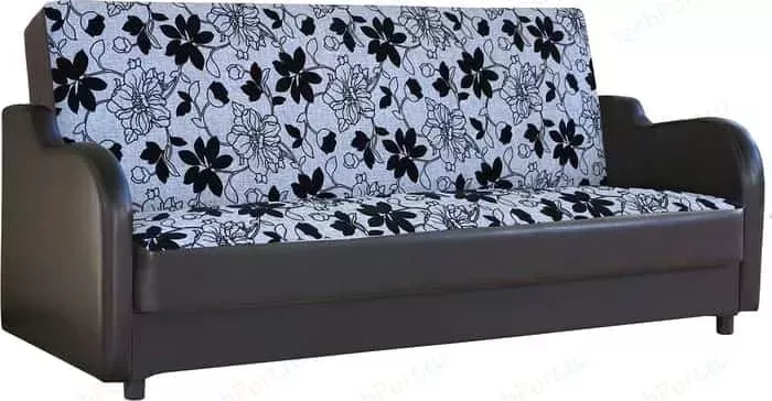 Диван Шарм-Дизайн Классика В 140 шенилл серый цветы