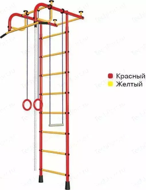 Детский спортивный комплекс ПИОНЕР 1М красно/желтый