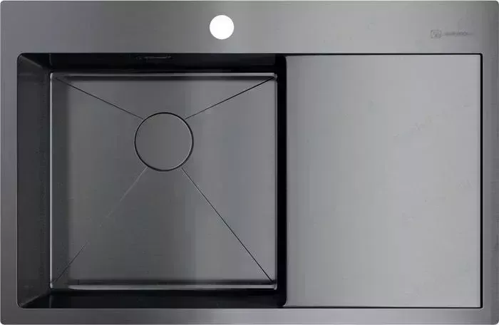 Мойка кухонная OMOIKIRI Akisame 78-GM-L, 780х510, вороненая сталь (4973099)