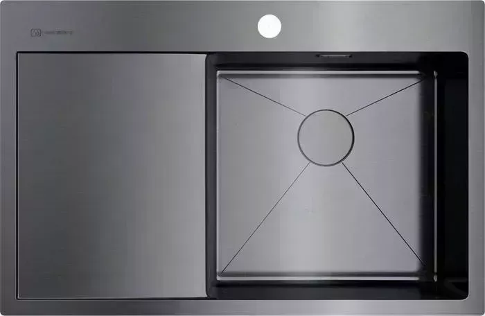 Мойка кухонная OMOIKIRI Akisame 78-GM-R 780*510, вороненая сталь (4973100)