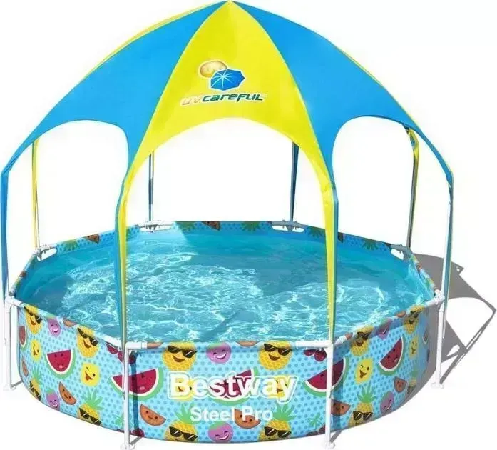 Бассейн каркасный BESTWAY 56432 с навесом 244х51 см