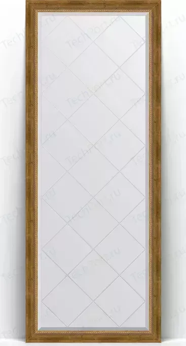 Зеркало Evoform с Exclusive-G Floor 78x198 см, в багетной раме - состаренная бронза с плетением 70 мм (BY 6303)