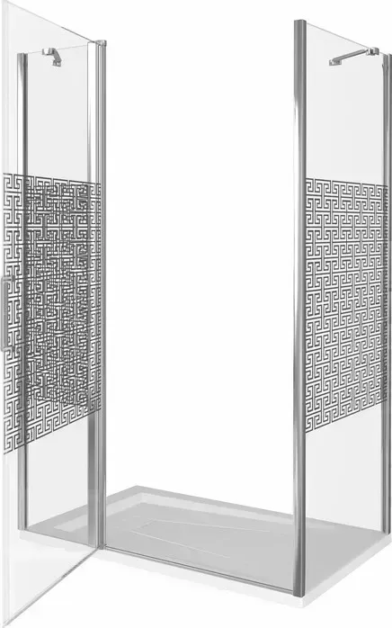 Душевой уголок Good Door Fantasy WTW+SP-130-90-F-CH профиль хром, стекло прозрачное с рисунком (ФА00014, ФА00017)