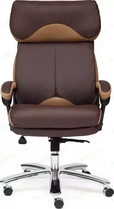 Кресло офисное TetChair GRAND кож/зам/ткань коричневый/бронзовый 36-36/21