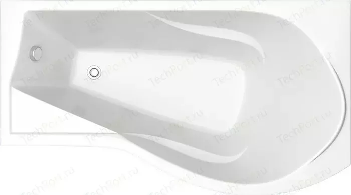 Акриловая ванна BAS Капри правая 170х94,5 с каркасом, без гидромассажа (В 00016)
