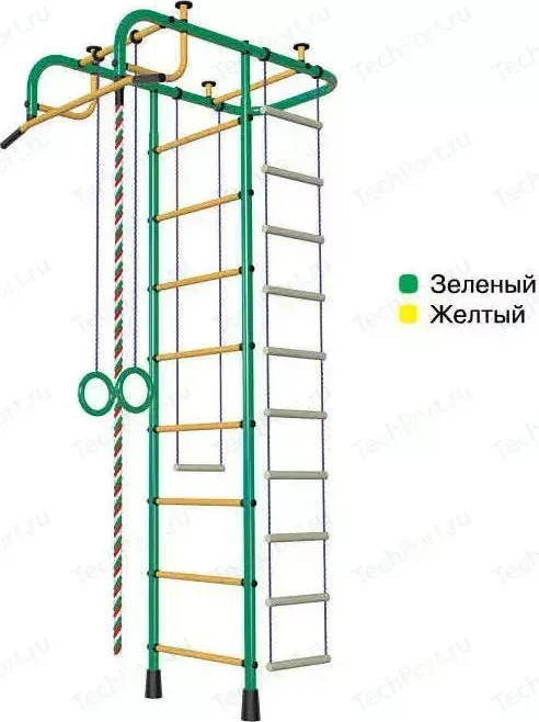 Детский спортивный комплекс ПИОНЕР АМ зелёно- жёлтый