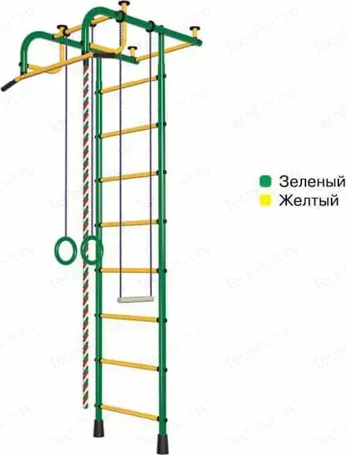 Детский спортивный комплекс ПИОНЕР 1М зелено/желтый