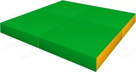 Мат гимнастический КМС № 11 (100 х 100 х 10) складной (4 сложения) зелёно- жёлтый 2633