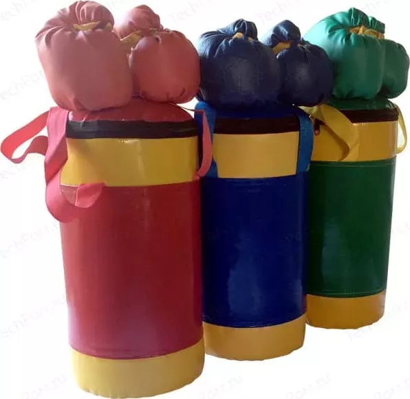 Набор боксерский КМС детский № 2 (мешок 5 кг., перчатки, трос) синий/жёлтый 2 5