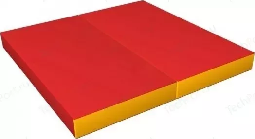 Мат гимнастический КМС № 3 (100 х 100 х 10) складной красно/жёлтый