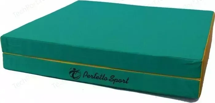Мат гимнастический PERFETTO SPORT № 10 (100 х 150 х 10) складной (1 сложение) зелёно- жёлтый