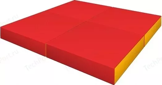 Мат гимнастический КМС № 11 (100 х 100 х 10) складной (4 сложения) красно- жёлтый 2634