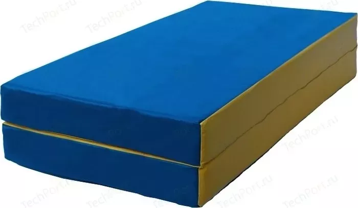 Мат гимнастический КМС № 3 (100 х 100 х 10) складной сине- жёлтый