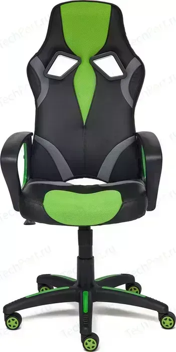 Кресло офисное TetChair RUNNER кож/зам/ткань, черный/зеленый, 36-6/tw26/tw-12 36-6/TW26/TW-12
